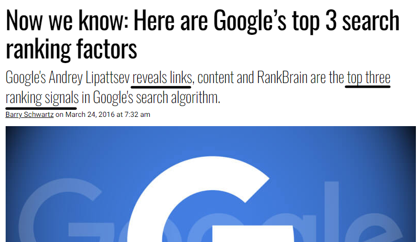 Google and links